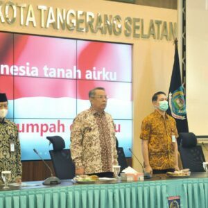 Foto: Wali Kota Tangerang Selatan Benyamin Davnie pada kegiatan Latsar CPNS di Aula Blandongan Puspemkot Tangsel.