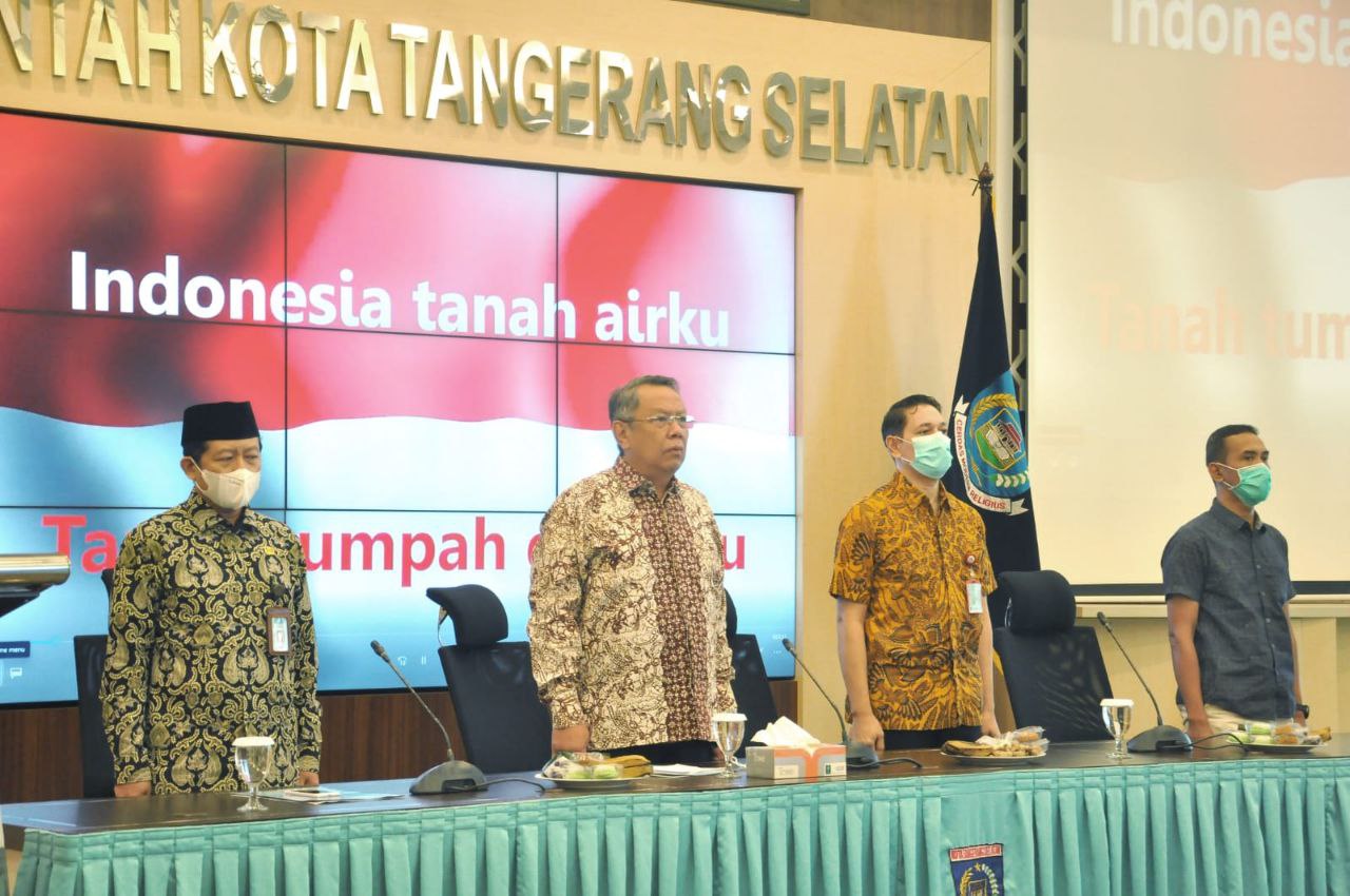 Foto: Wali Kota Tangerang Selatan Benyamin Davnie pada kegiatan Latsar CPNS di Aula Blandongan Puspemkot Tangsel.