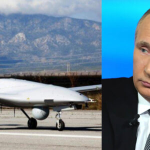 Kolase Drone Bayraktar vs Presiden Rusia Vladimir Putin